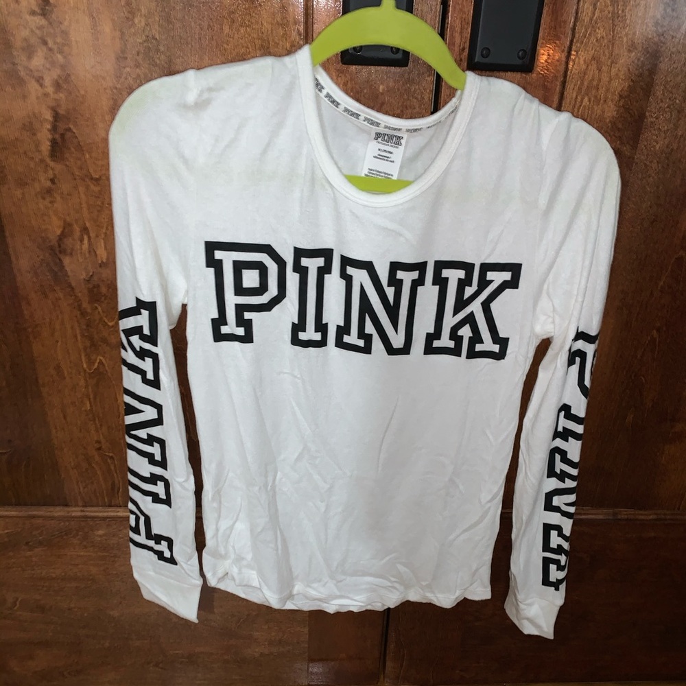 PINK Long Sleeve White Tee